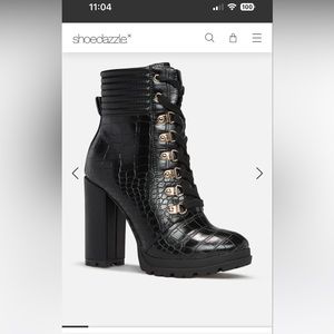 Shoedazzle Black Croc Booties